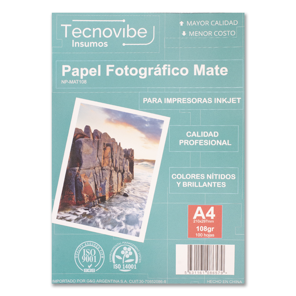 Tecnovibe A4 108 Grs Alta Resolucion Mate X 100 Hojas