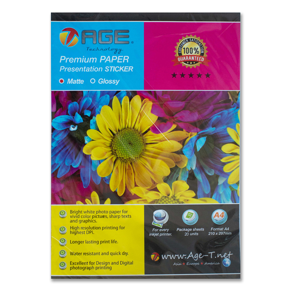 Age A4 130 Grs Adhesivo Mate X 20 Hojas