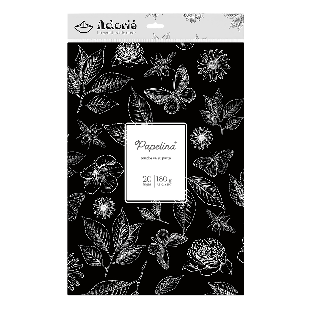 Adorie A4 180 Grs Papelina Negro Noche X 20 Hojas