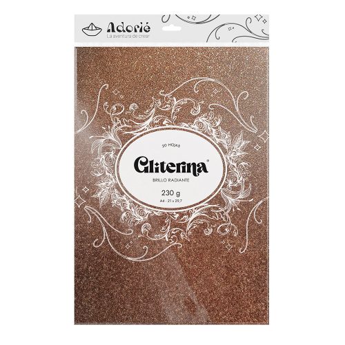 Adorie A4 230 Grs Gliterina Dorado Nocturno X 20 Hojas