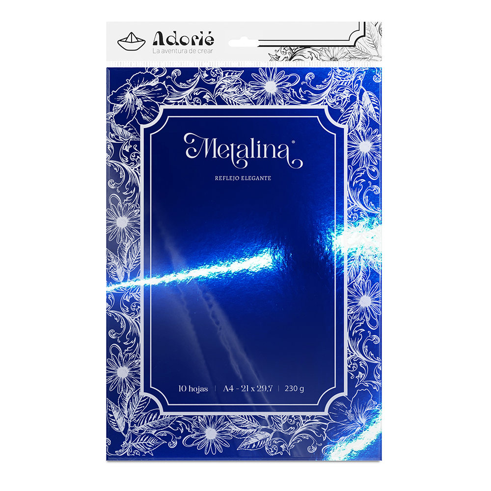 Adorie A4 230 Grs Metalina Azul Cobalto X 10 Hojas
