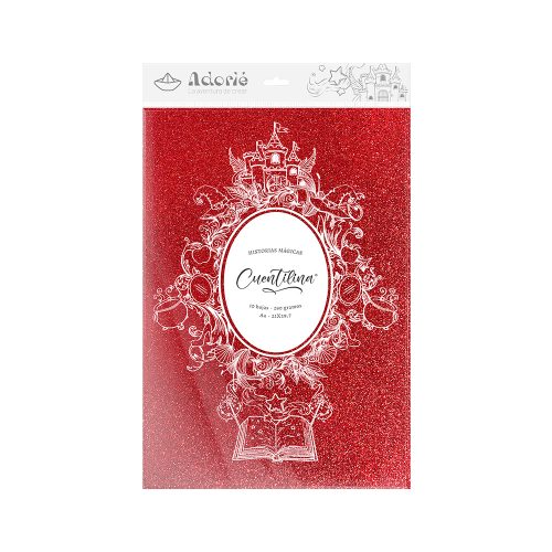 Adorie A4 230 Grs Cuentilina Rojo Manzana Encantada X10 Hojas