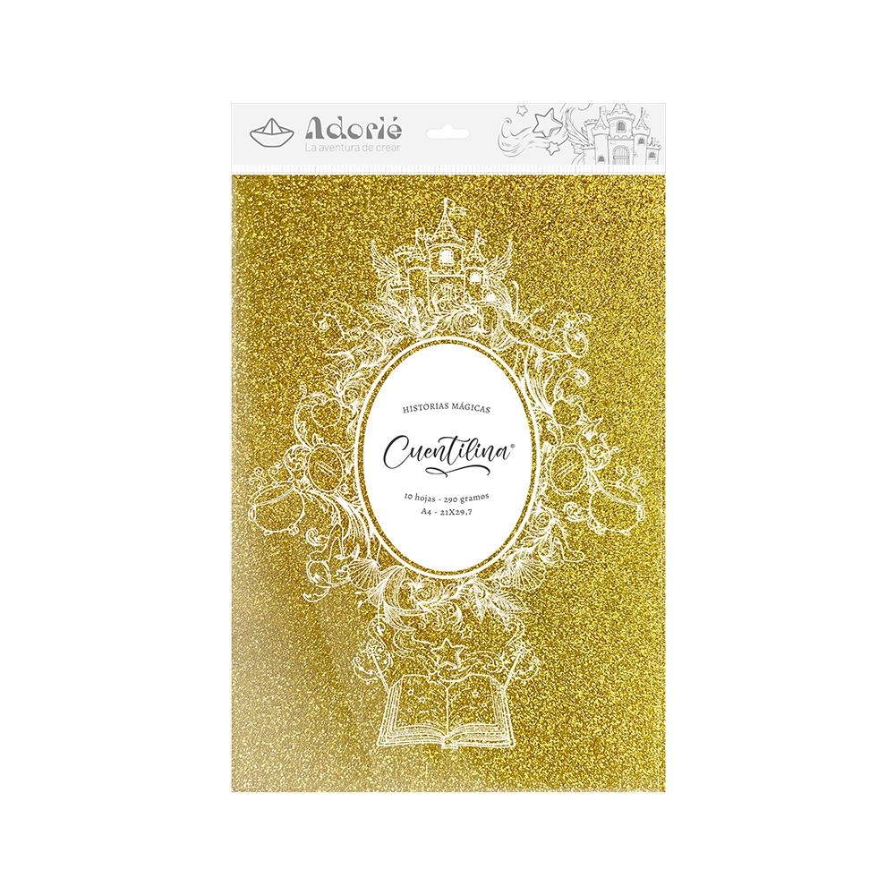 Adorie A4 230 Grs Cuentilina Oro Corona Real X10 Hojas