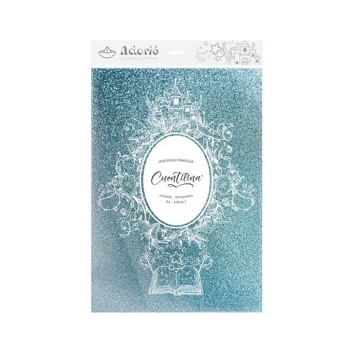Adorie A4 230 Grs Cuentilina Celeste Zapato De Cristal X10 Hojas