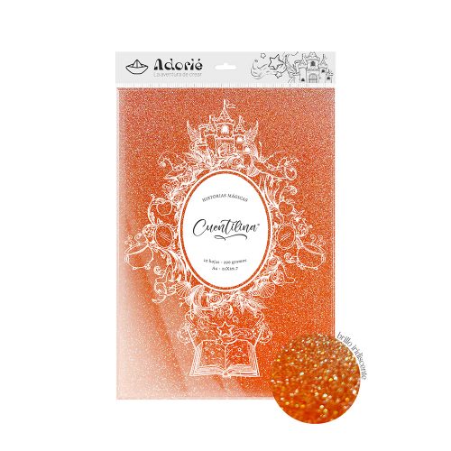 Adorie A4 230 Grs Cuentilina Naranja Linterna De Fuego X10 Hojas