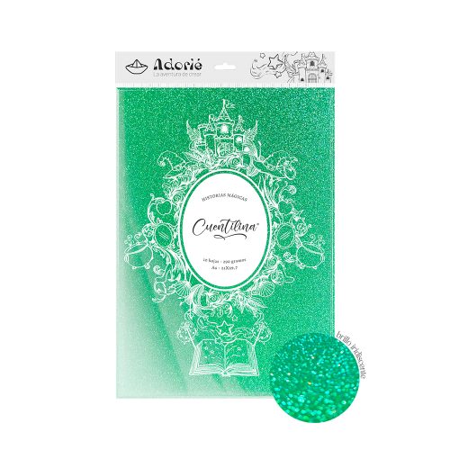 Adorie A4 230 Grs Cuentilina Verde Alga Del Mar X10 Hojas