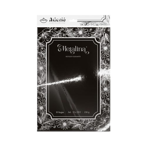 Adorie A4 230 Grs Metalina Negro X 10 Hojas