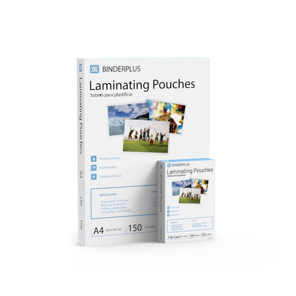 Pouch Glossy Binderplus 150 Micrones A4 225x303mm X 100