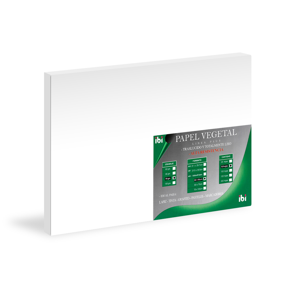 Papel Vegetal Ibi 35x50 95 Grs X 50 Hojas