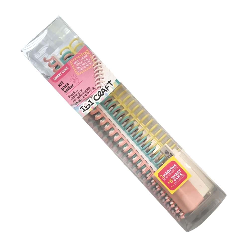 Perforadora Smart Click + 6 Espirales Surtidos