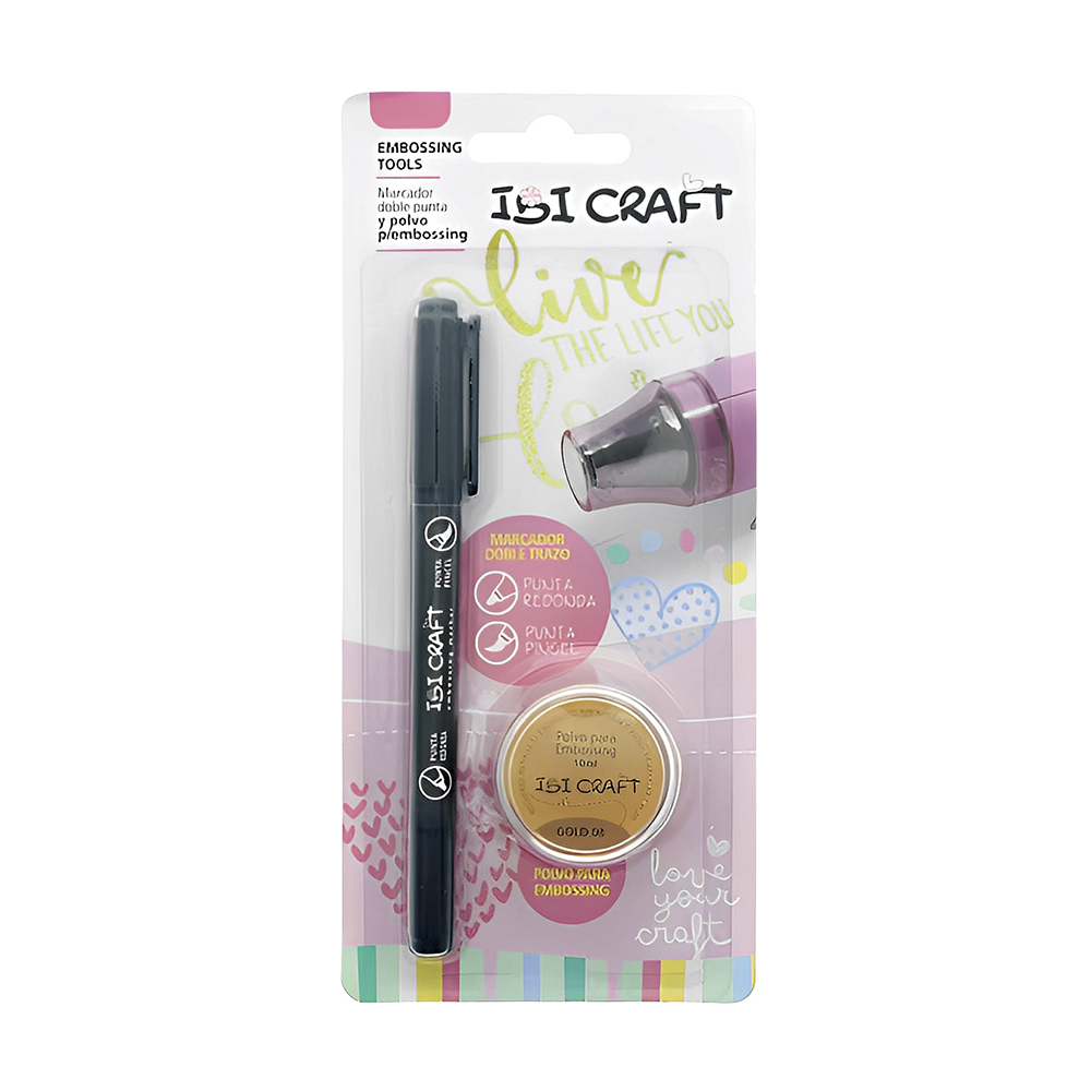 Embossing Set Ibi Craft 1 Marcador 2 Puntas Y Frasco