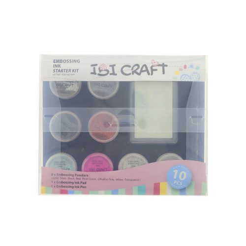 Embossing Set Ibi Craft Marcador Almohadilla Y 8 Frascos X 5 Grs - Imagen 3