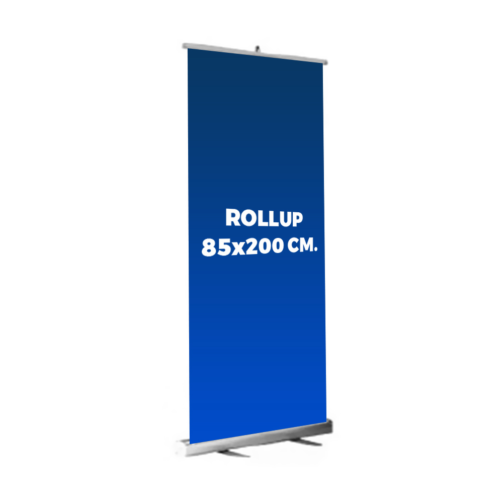 Porta Banner Roll Up 85x200 Pvc Y Aluminio