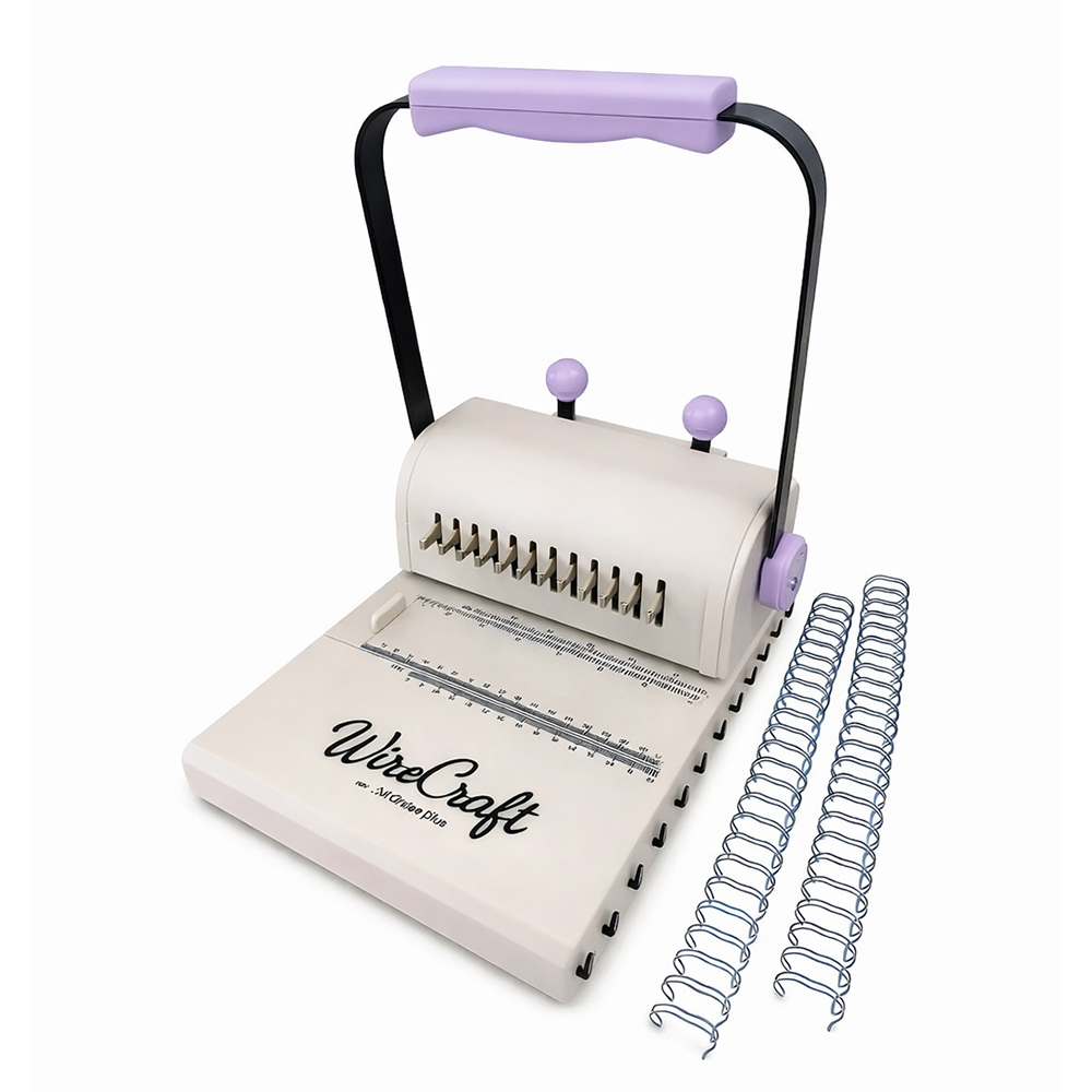 Anilladora De Agujeros Redondos Binder Wire 150 Lila 2:1 A4 En Dos Pasos