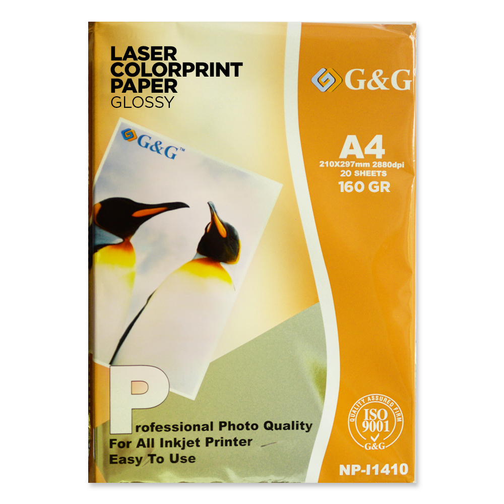 G&g A4 160 Grs Ilustracion Glossy Para Impresora Laser X 20 Hojas
