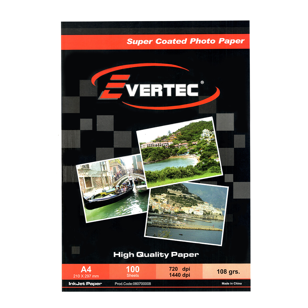 Evertec A4 108 Grs Alta Resolucion Mate X 100 Hojas