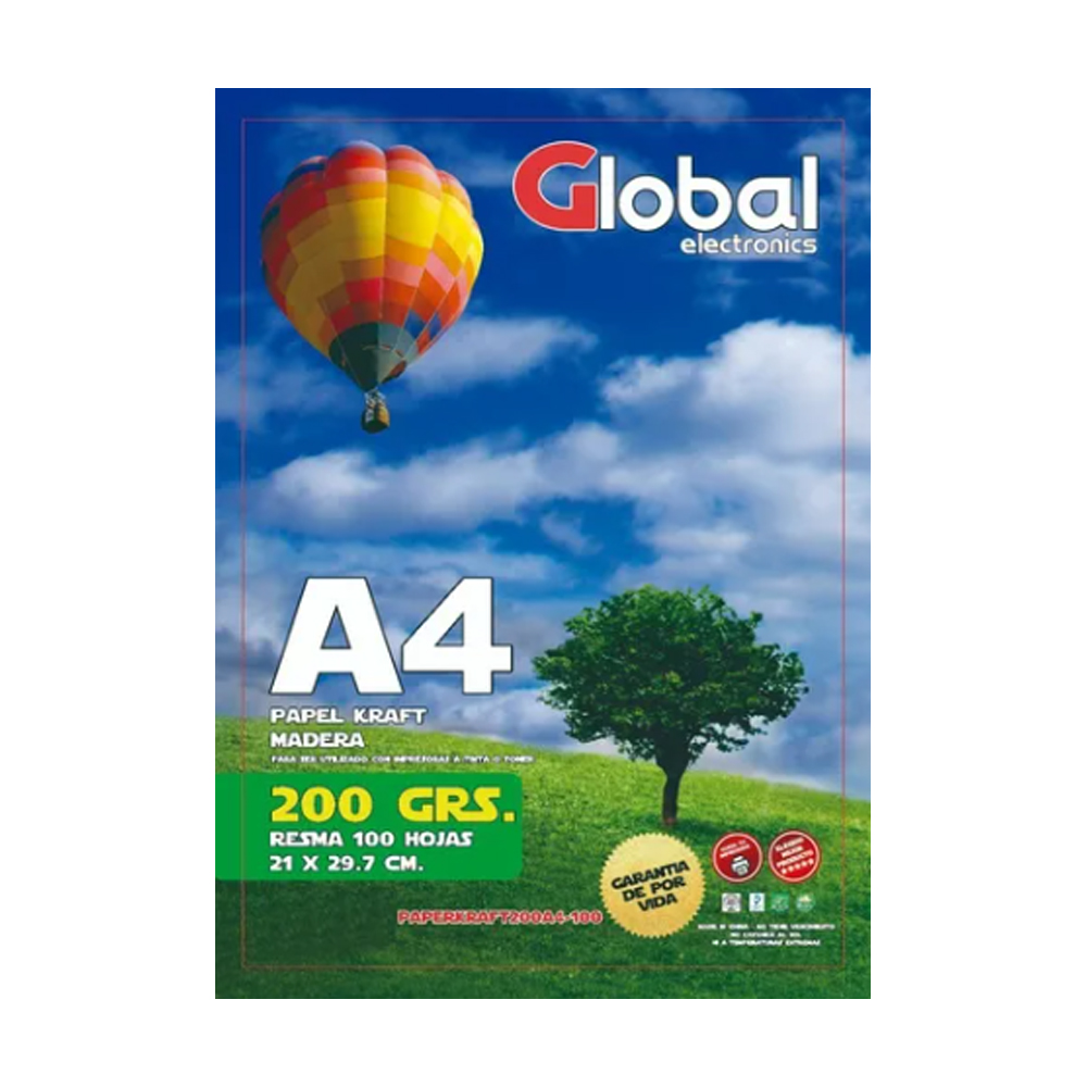 Global Kraf A4 200 Grs X100 Hojas