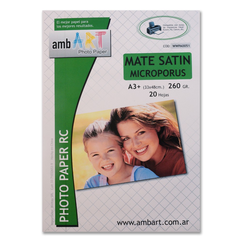 Ambart A3+ 260 Grs Microporoso Satin X 20 Hojas