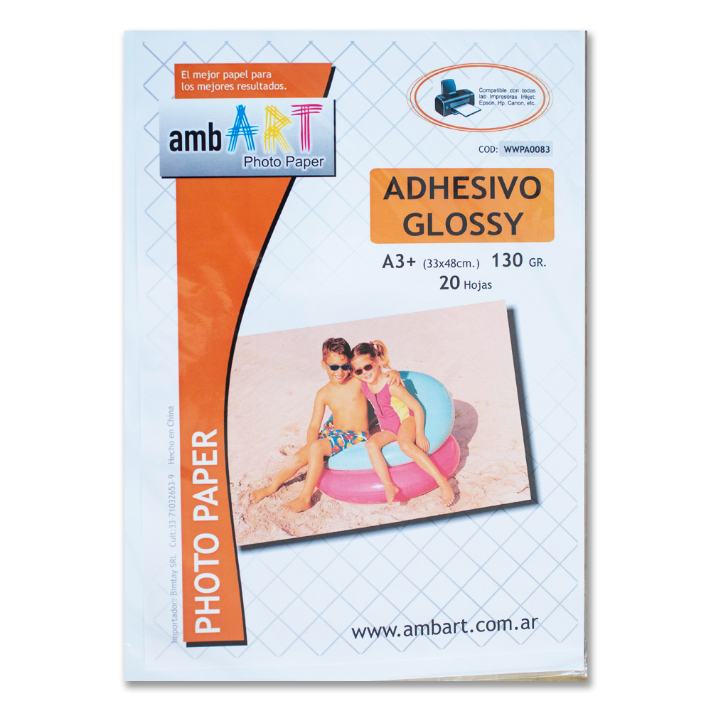 Ambart A3+ 130 Grs Adhesivo Glossy X 20 Hojas