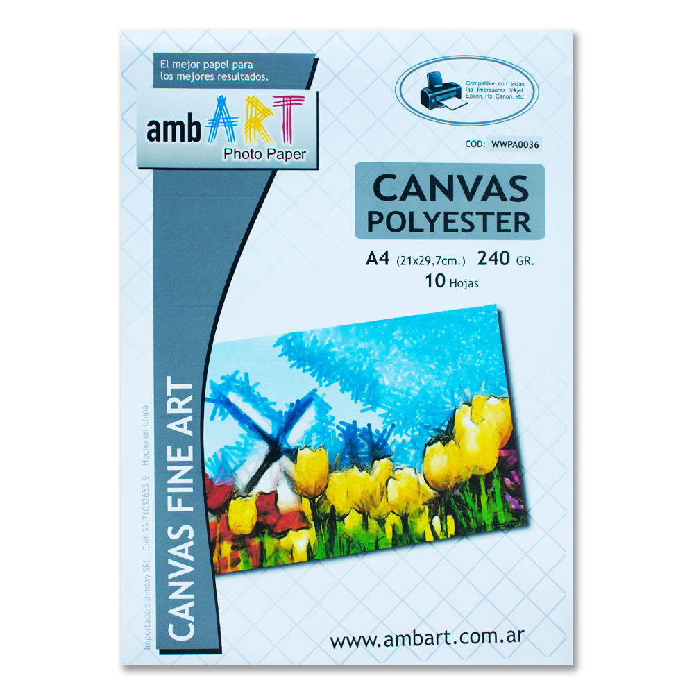 Ambart A4 240 Grs Polyester Canvas Inkjet X Hoja