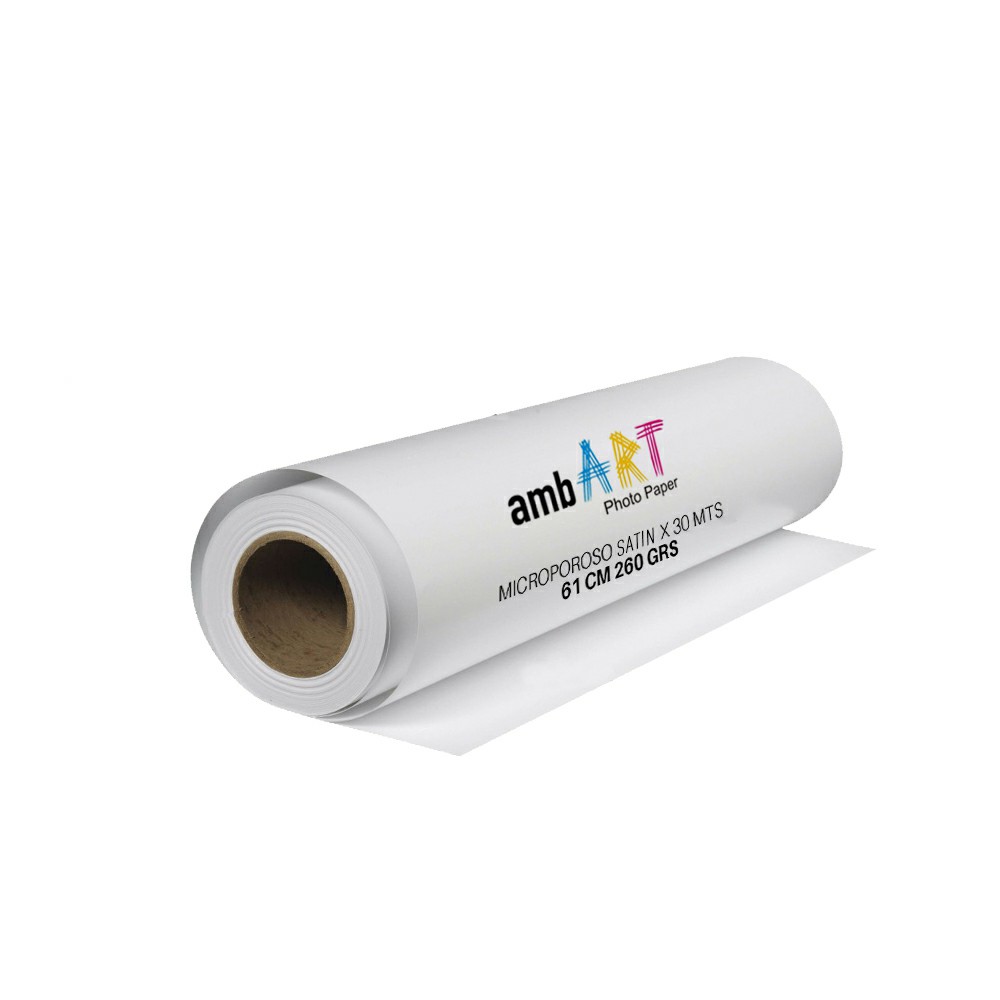 Ambart Papel Fotografico Microporoso Satin En Rollo 61cm X 30m 260 Grs