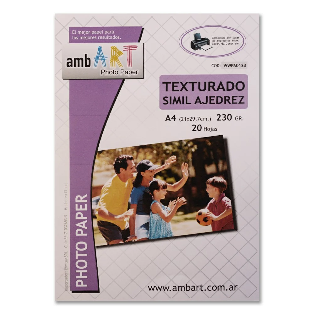 Ambart A4 230 Grs Glossy Texturado Tablero De Ajedrez X 20 Hojas