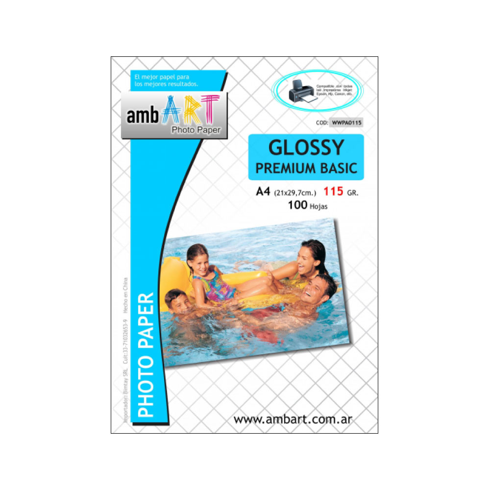 Ambart A4 115 Grs Fotografico Glossy X 100 Hojas