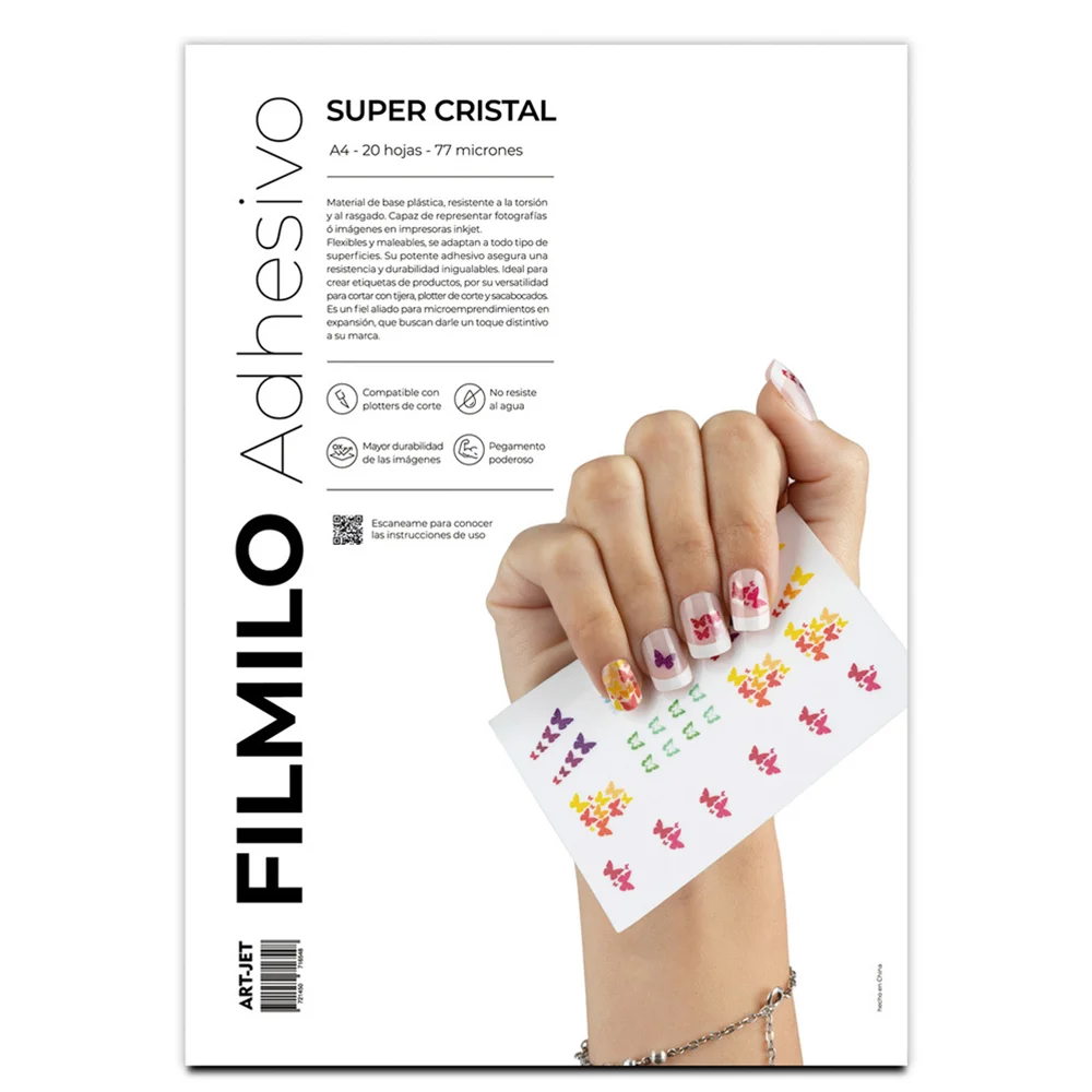 Art-jet A4 77 Mic Filmilo Adhesivo Super Cristal X 20 Hojas