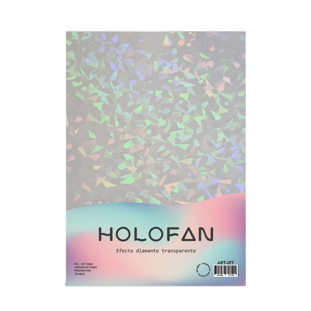 Art-jet A4 Film Adhesivo Holografico Diamante Transparente X 20 Hojas