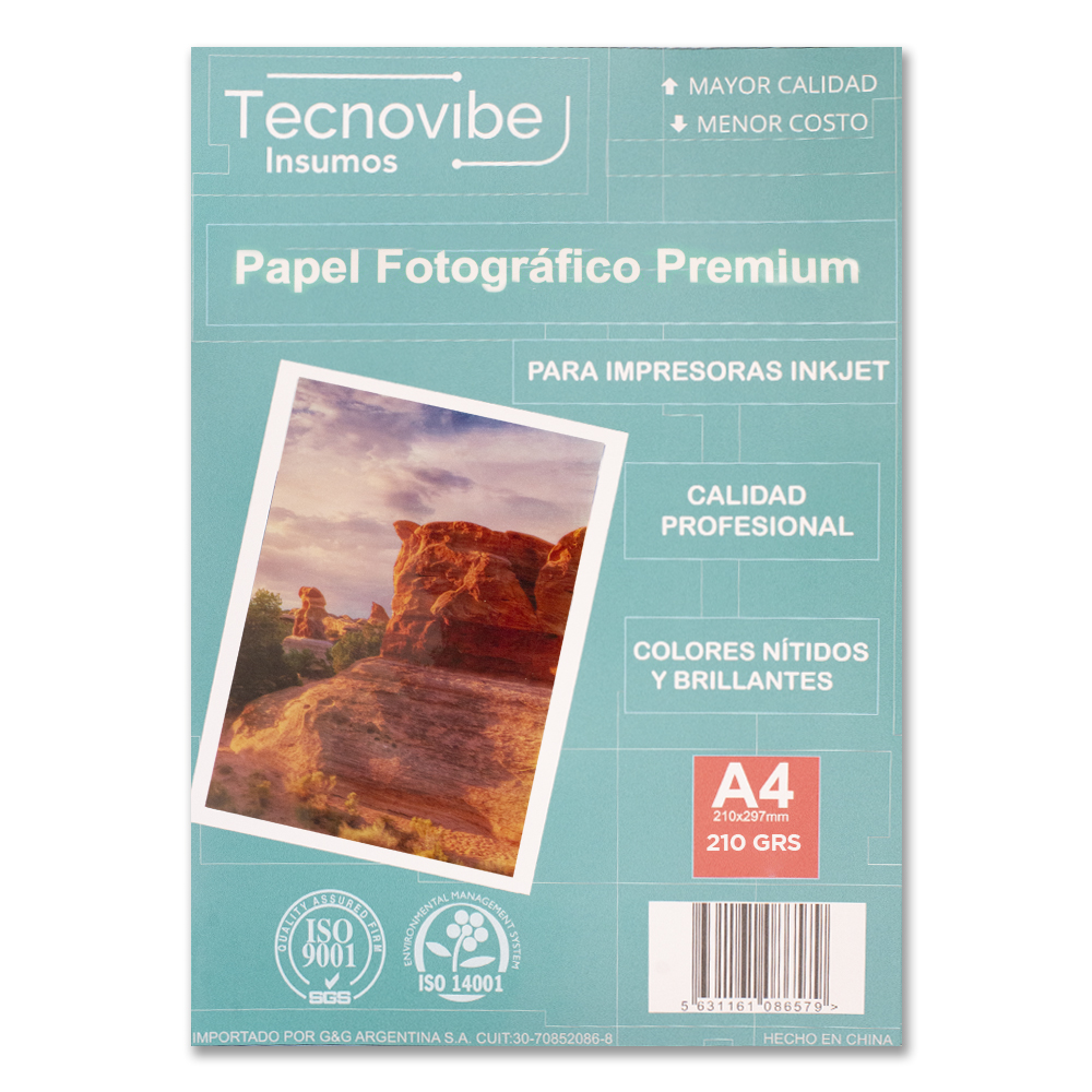 Tecnovibe A4 210 Grs Fotografico Glossy X 20 Hojas