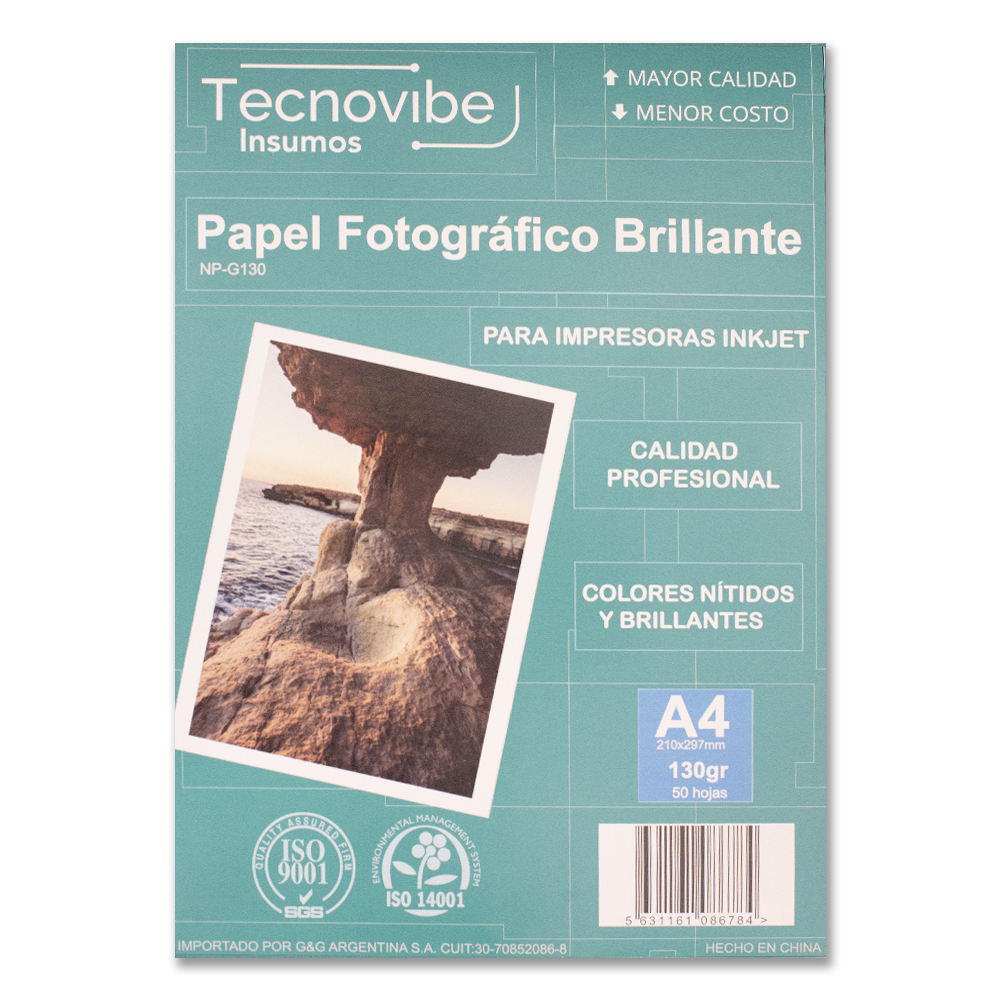 Tecnovibe A4 130 Grs Fotografico Glossy X 50 Hojas
