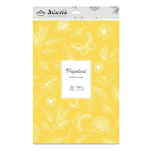 Adorie A4 180 Grs Papelina Amarillo Girasol X 20 Hojas