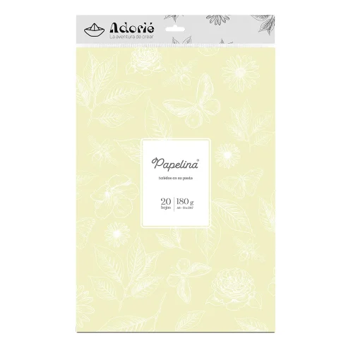Adorie A4 180 Grs Papelina Crema Marfil X 20 Hojas