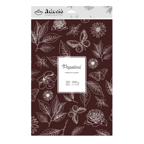 Adorie A4 180 Grs Papelina Marron Cafe X 20 Hojas