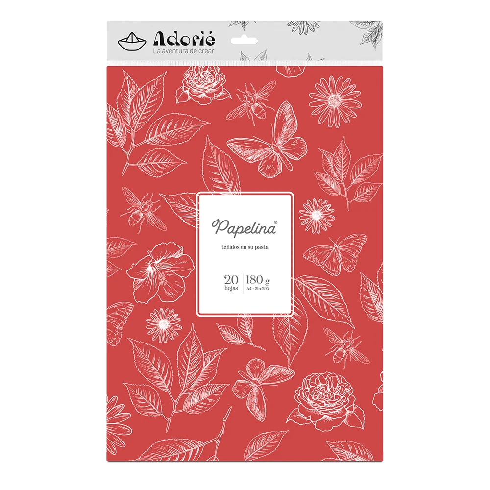 Adorie A4 180 Grs Papelina Rojo Tomate X 20 Hojas