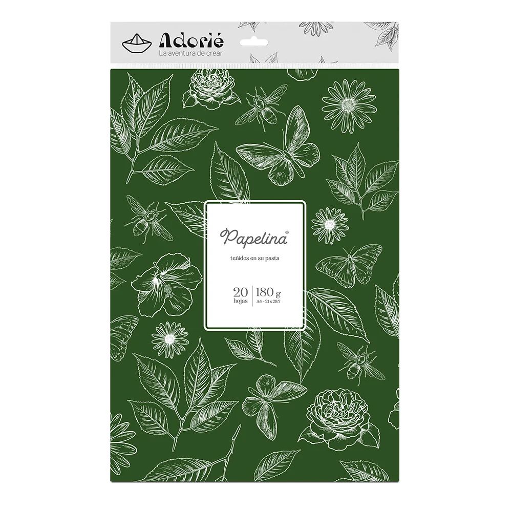 Adorie A4 180 Grs Papelina Verde Ingles X 20 Hojas