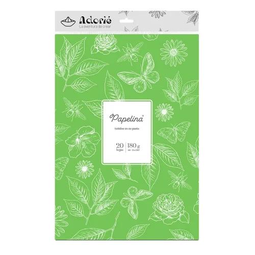 Adorie A4 180 Grs Papelina Verde Primavera X 20 Hojas
