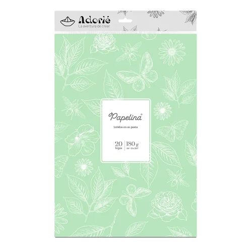 Adorie A4 180 Grs Papelina Verde Pastel X 20 Hojas