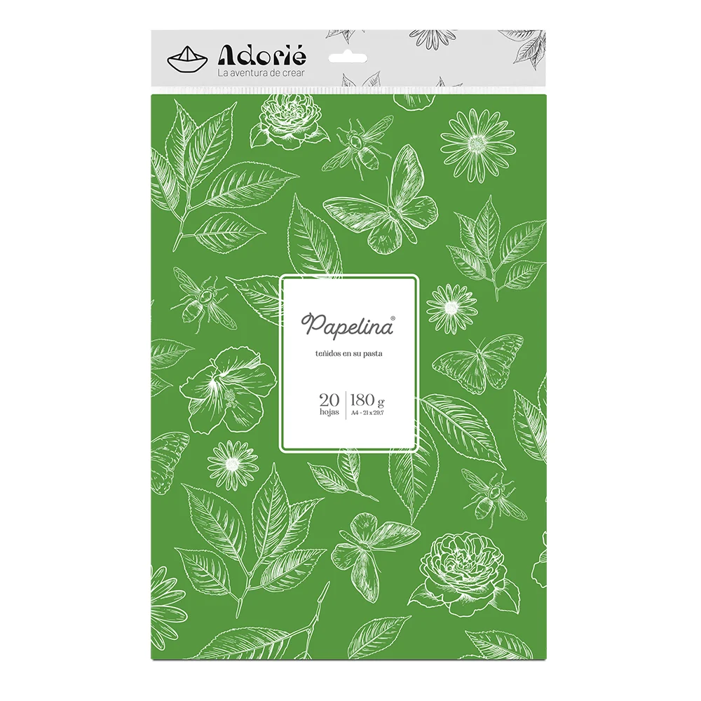 Adorie A4 180 Grs Papelina Verde Selva X 20 Hojas