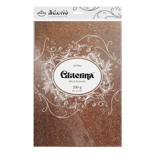 Adorie A4 230 Grs Gliterina Dorado Nocturno X 20 Hojas