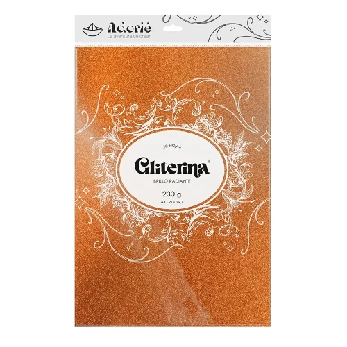 Adorie A4 230 Grs Gliterina Bronce X 20 Hojas