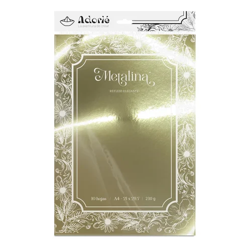 Adorie A4 230 Grs Metalina Dorado Claro X 10 Hojas