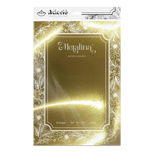 Adorie A4 230 Grs Metalina Oro Moneda X 10 Hojas