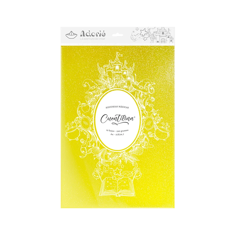 Adorie A4 230 Grs Cuentilina Amarillo Del Tesoro X10 Hojas