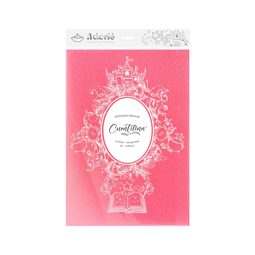 Adorie A4 230 Grs Cuentilina Rosa Neon Magico X10 Hojas