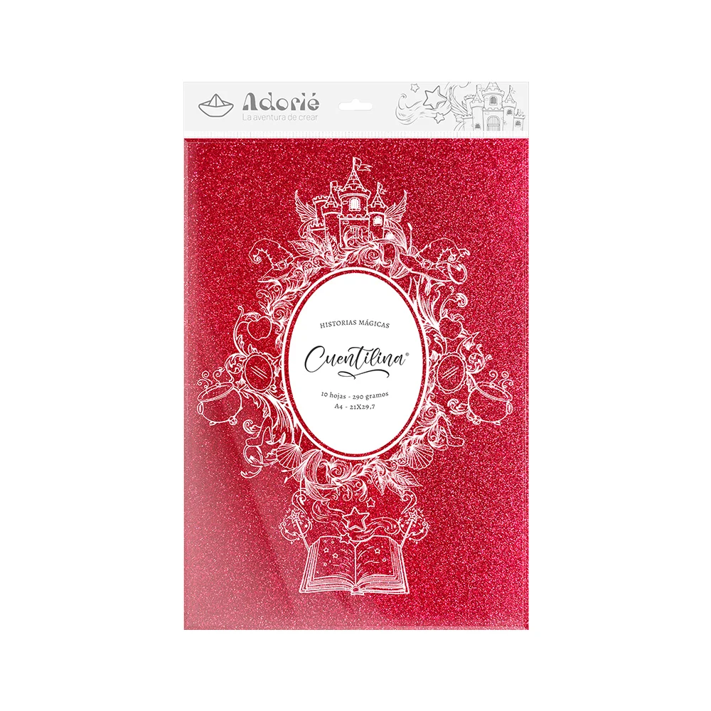 Adorie A4 230 Grs Cuentilina Rojo Rosado X10 Hojas