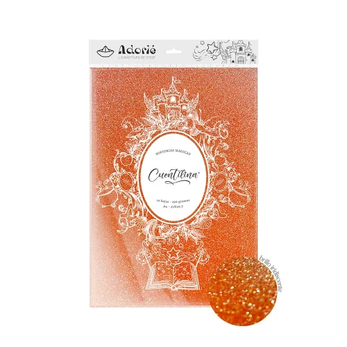 Adorie A4 230 Grs Cuentilina Naranja Linterna De Fuego X10 Hojas