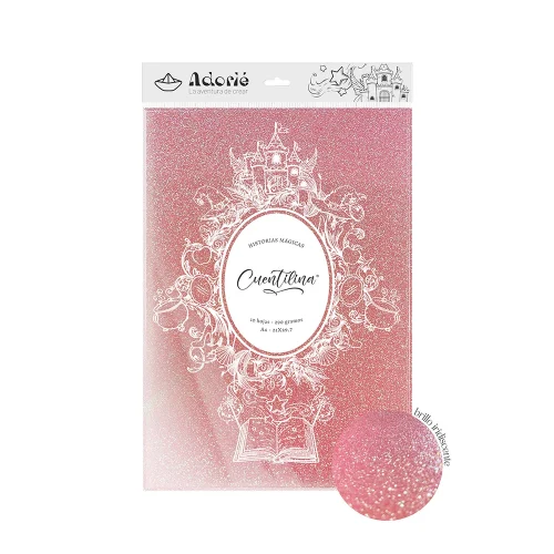 Adorie A4 230 Grs Cuentilina Rosa Tiara X10 Hojas