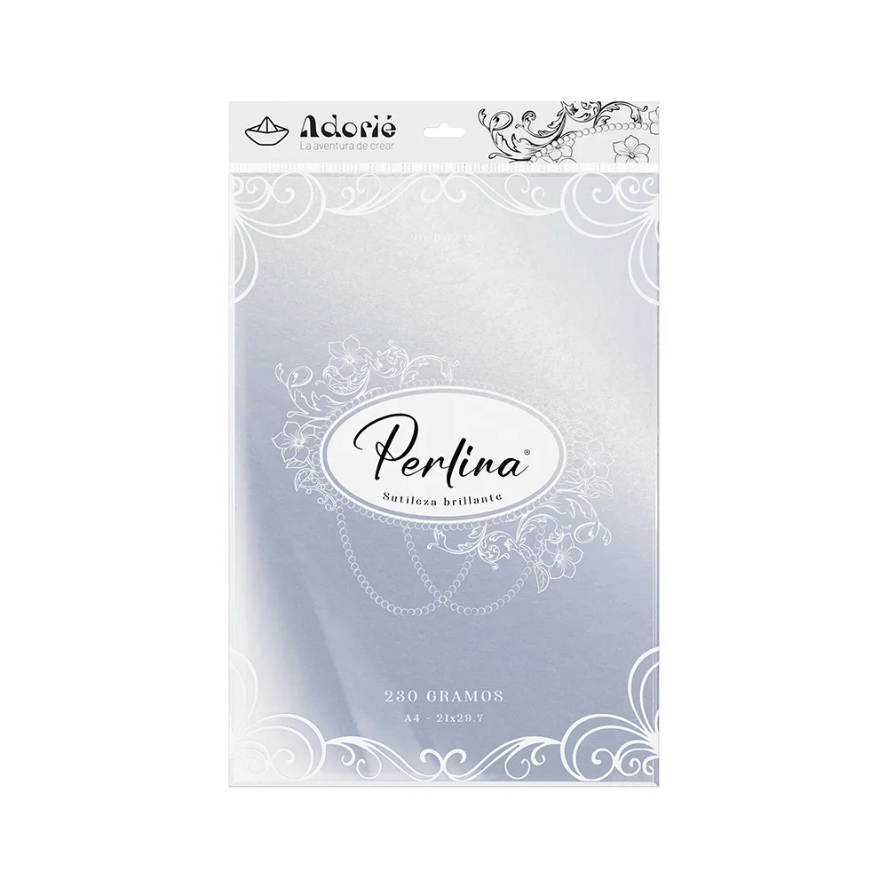 Adorie A4 230 Grs Perlina Blanco X20 Hojas