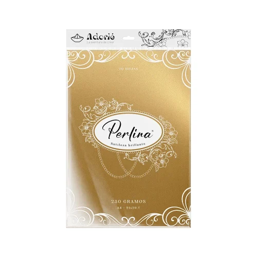 Adorie A4 230 Grs Perlina Dorado X20 Hojas